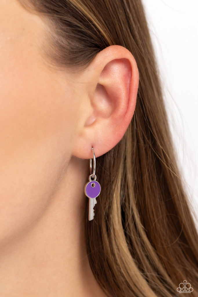 Key Performance - Purple Earrings Paparazzi 