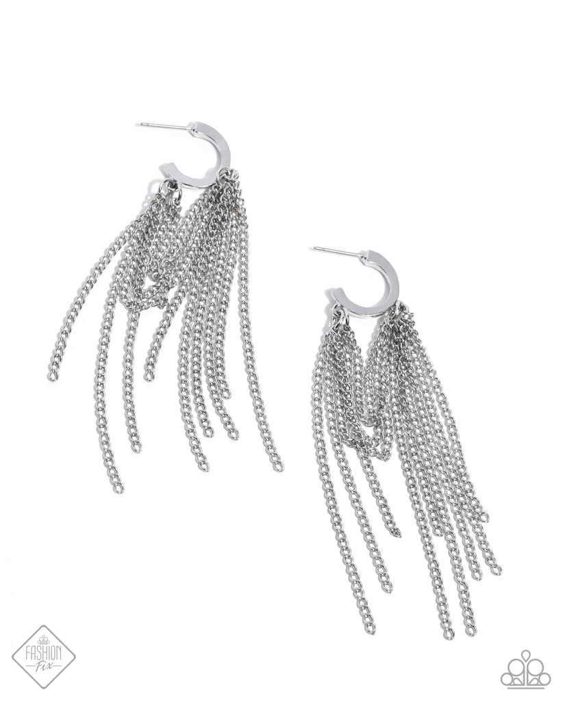 Copious Caliber - Silver Earrings Paparazzi 