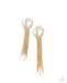 Elongated Effervescence - Gold Earrings Paparazzi 