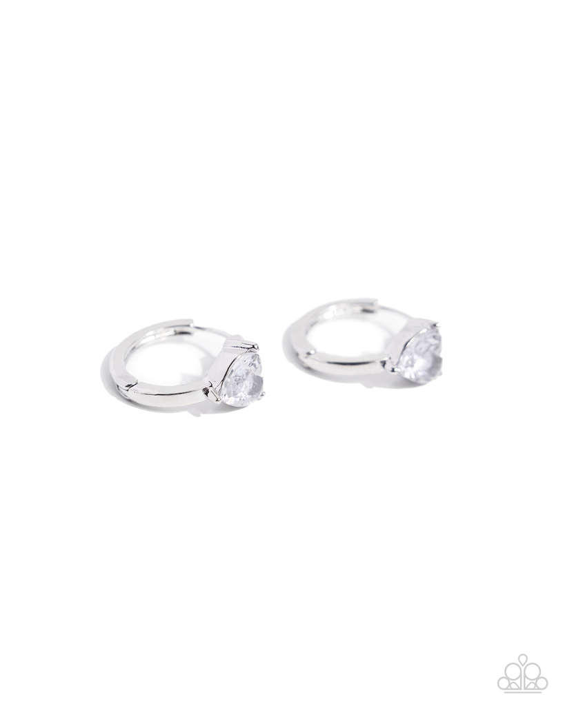 High Nobility - White (Silver) Hoop Earrings Paparazzi 