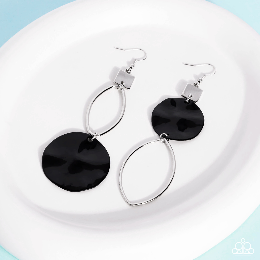 Obsessive Ostinato - Black Earrings Paparazzi