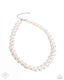 Dashing Definition - White (Silver) Pearl Necklace Paparazzi Accessories