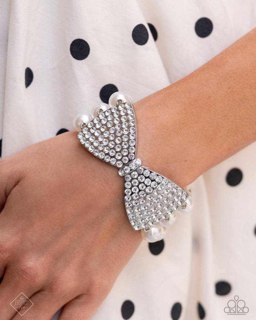 Dashing Demeanor - White (Silver) Bracelet Paparazzi 