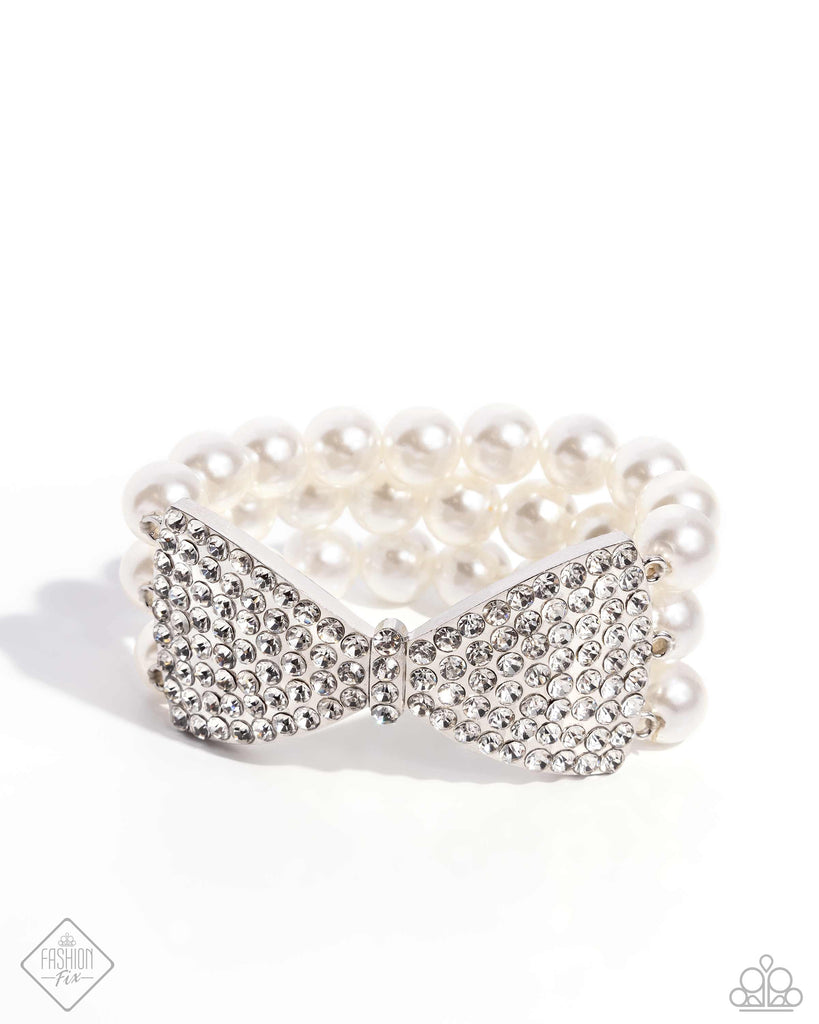 Dashing Demeanor - White (Silver) Bracelet Paparazzi 