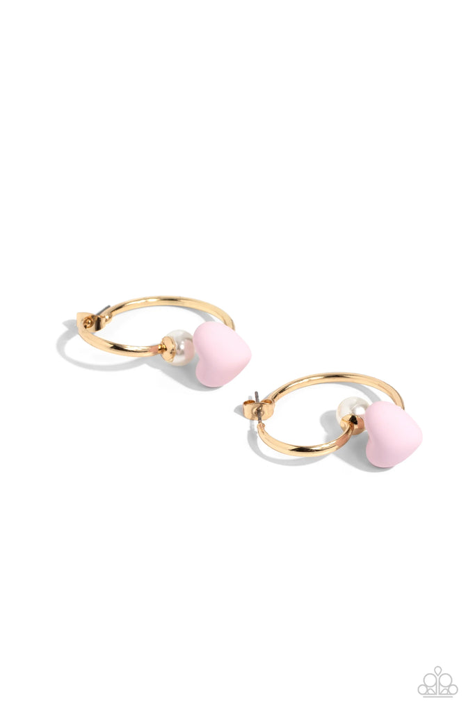 Romantic Representative - Pink (Gold) Earrings Paparazzi 
