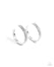 Stacked Symmetry - White(Silver) Hoop Earrings Paparazzi 