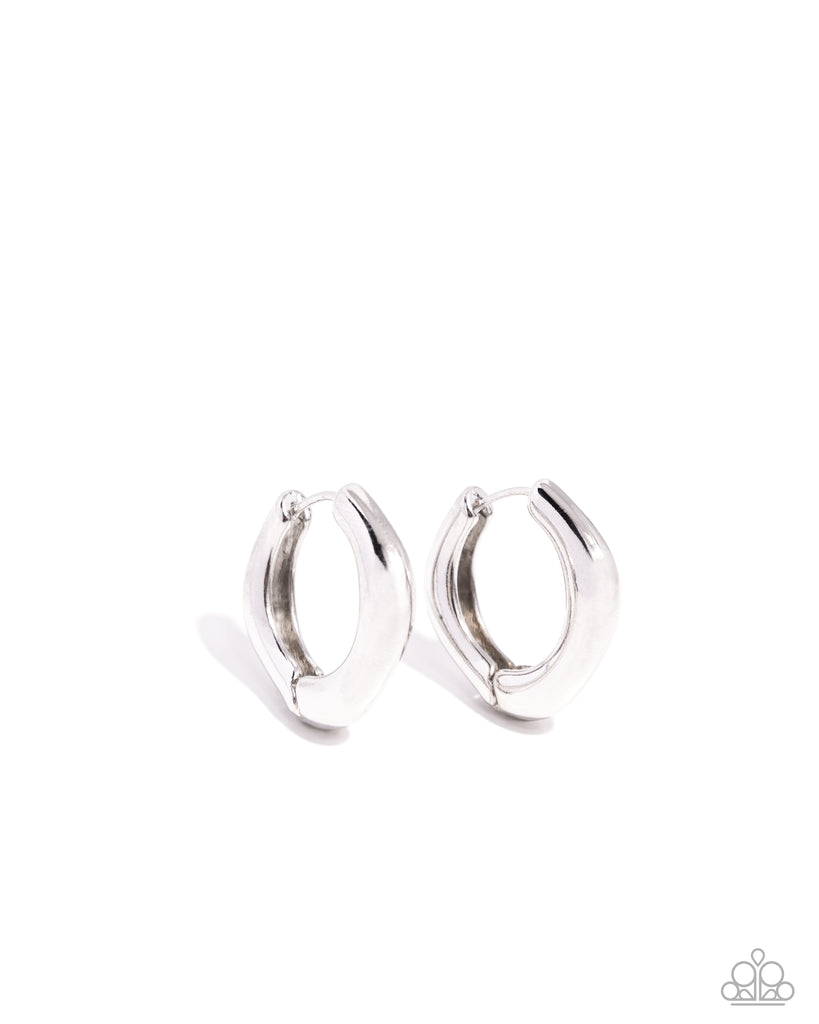 Monochromatic Makeover - Silver Hoop Earrings