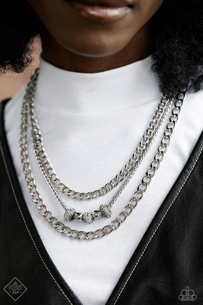 Layered Loyalty - White (Silver) Necklace Paparazzi