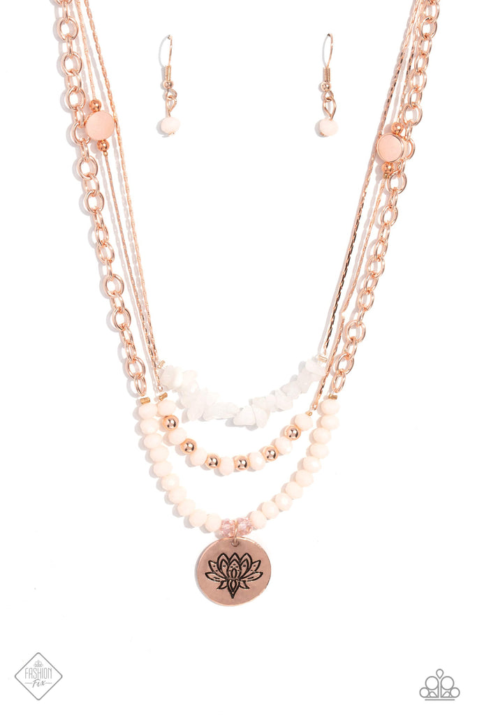 Lotus Luxury - Rose Gold Necklace Paparazzi Accessories