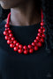 Caribbean Cover Girl - Red  Wood Necklace Paparazzi Accessories