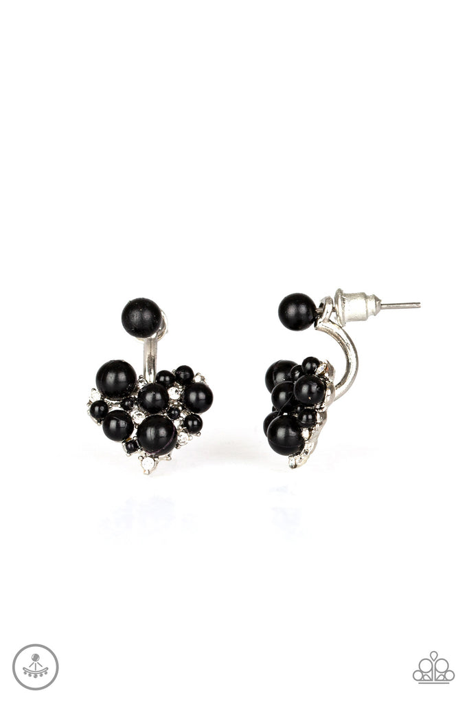 Star-Studded Success - Black Jacket Earring-Paparazzi Accessories