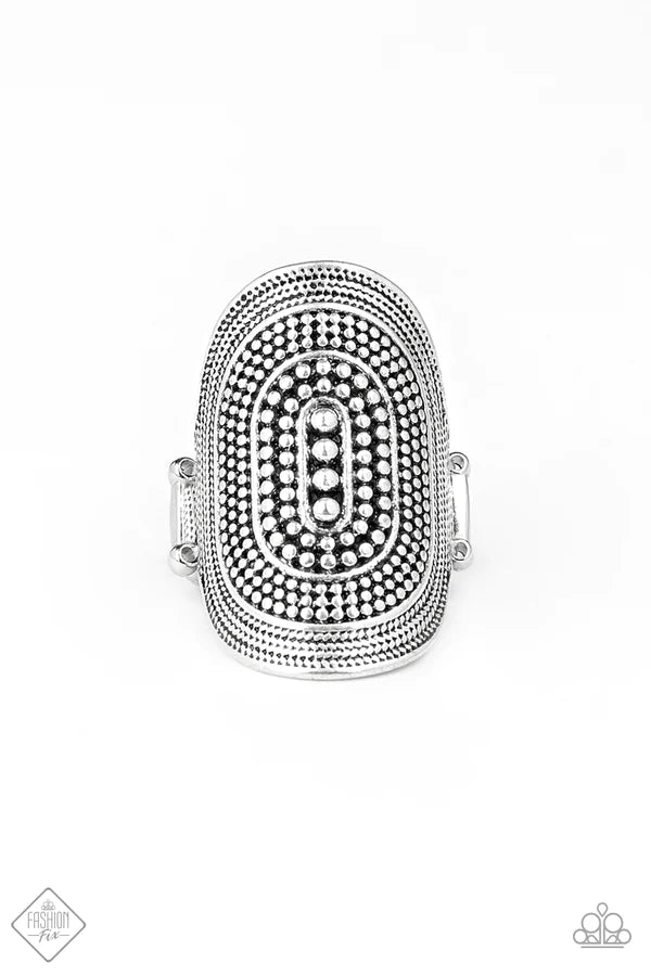 Dotted Decor Silver Ring Paparazzi 