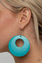 Island Hop - Blue Wood Earring-Paparazzi Accessories