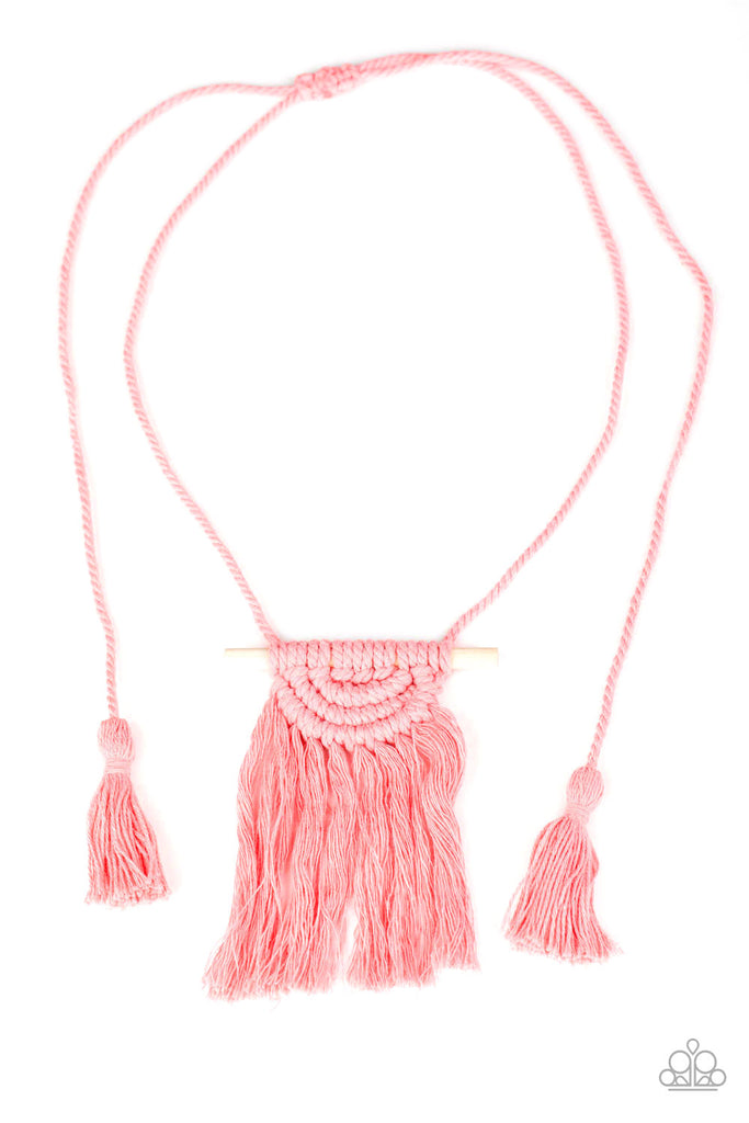Between You and MACRAME -Pink Necklace-Paparazzi Accessories