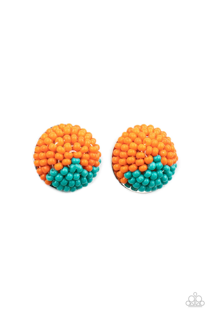 As Happy As Can BEAD - Orange Seed Bead Earring Paparazzi 