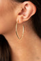 Point-Blank Beautiful -Gold Hoop Earring-Paparazzi Accessories