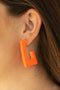 The Girl Next OUTDOOR - Orange Wood Earrings- Paparazzi Accessories