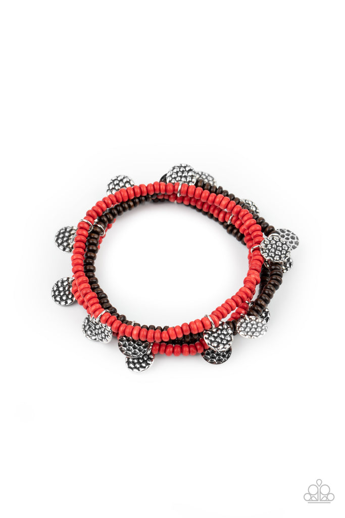 WOODnt Count It - Red Bracelet Paparazzi Accessories