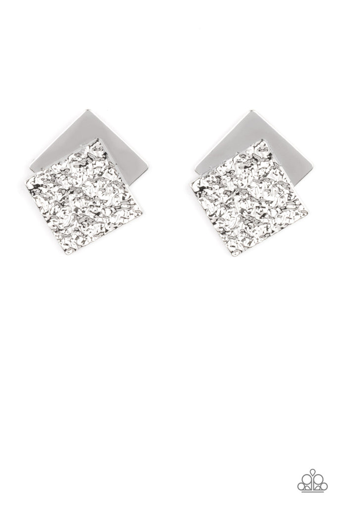 Square With Style - Silver Earrings Paparazzi 