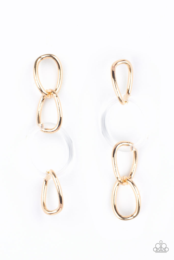 Talk In Circles - Gold Earrings Paparazzi Accessories