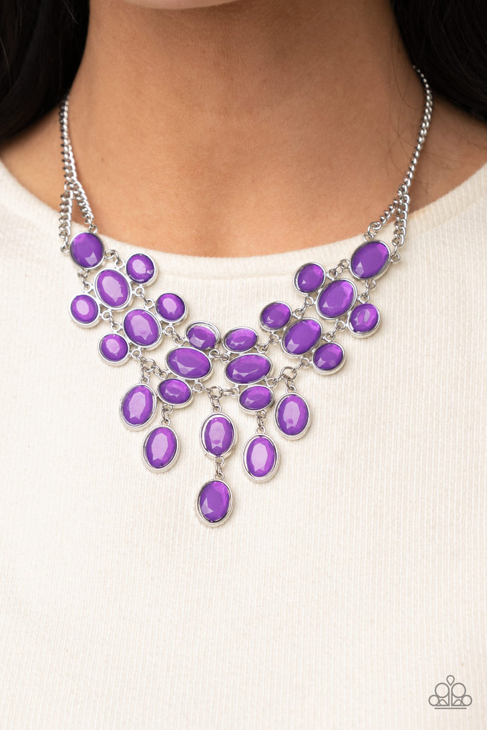 Oceanic Opera - Purple | Purple necklace, Silver chain, Paparazzi  accessories