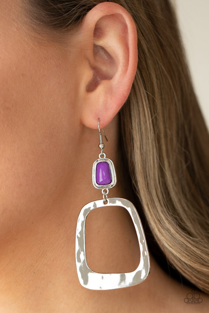 Material Girl Mod - Purple Earring Paparazzi