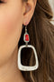 Material Girl Mod - Red Earrings Paparazzi Accessories