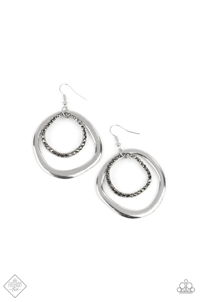 Spinning With Sass - Silver Earring Paparazzi 