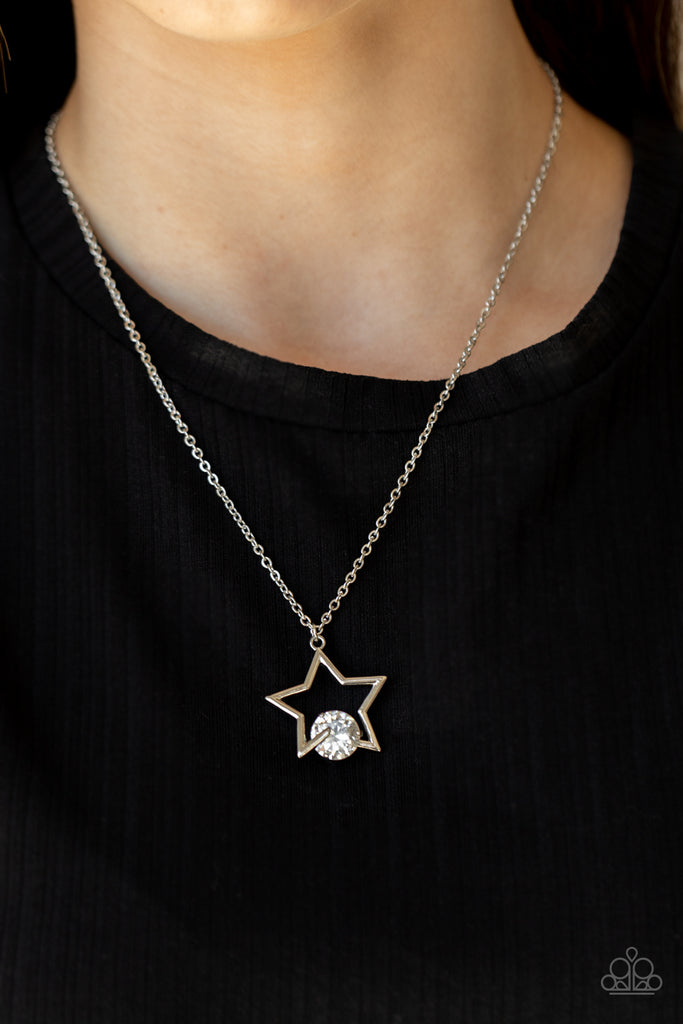 Starry Fireworks - White (Silver) Necklace Paparazzi 