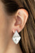 Risky Razzle - White (Silver) Earrings Paparazzi 