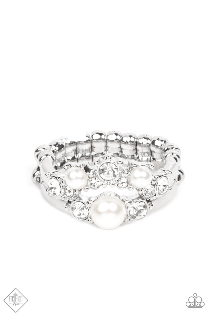 A-List Ambience - White Pearl Ring Paparazzi 