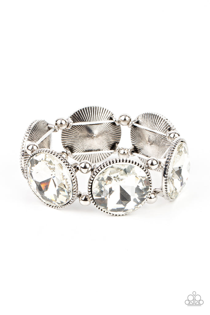 Powerhouse Hustle - White (Silver) Bracelet Paparazzi