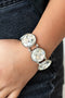 Powerhouse Hustle - White (Silver) Bracelet Paparazzi Accessories