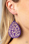 Suburban Jungle - Purple Wood Earring Paparazzi Accessories