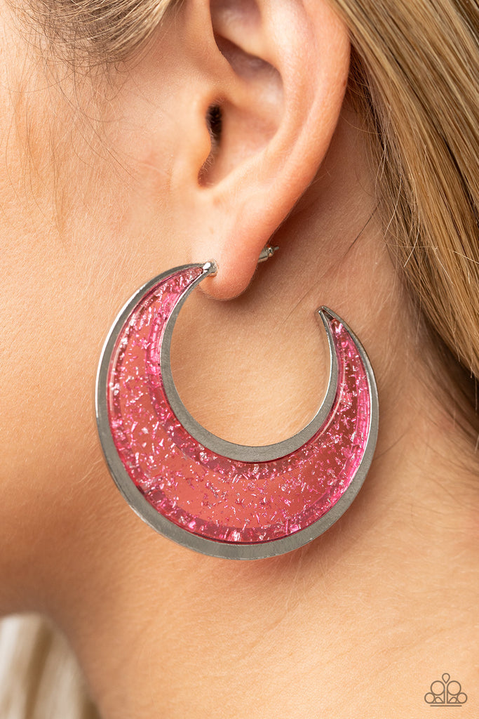 Charismatically Curvy - Pink Hoop Earring Paparazzi 