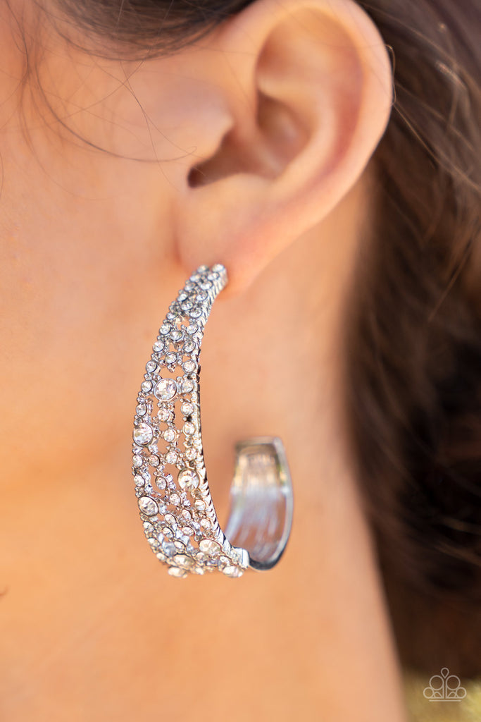 Cold as Ice - White (Silver) Earrings Paparazzi