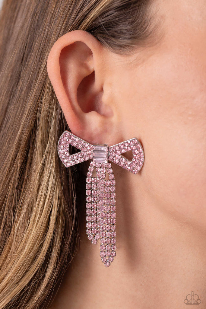 Just BOW With It - Pink Earring Paparazzi 