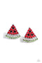 Watermelon Slice - Red Earrings Paparazzi Accessories