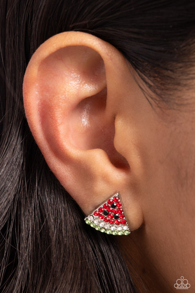 Watermelon Slice - Red Earrings Paparazzi