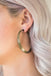 Jungle To Jungle - Brass Hammered Hoop Earring-Paparazzi Accessories