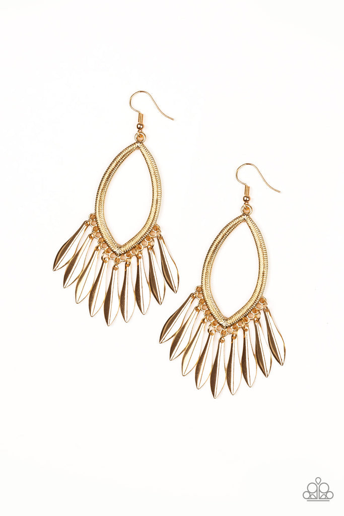 My FLAIR Lady - Gold Earring-Paparazzi Accessories