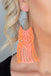 Macrame Rainbow - Orange Earrings-Paparazzi Accessories