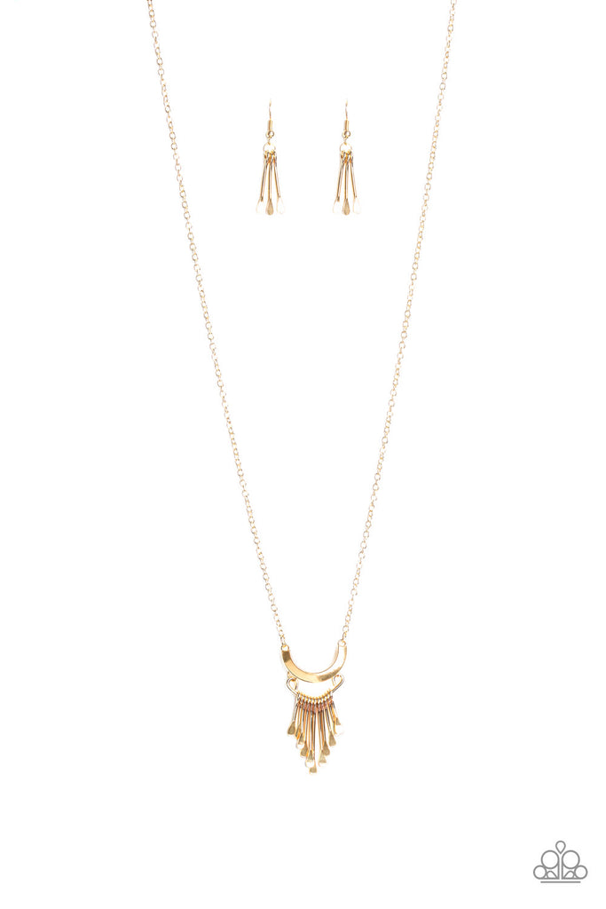 Trendsetting Trinket - Gold Necklace-Paparazzi Accessories