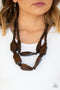 Tropical Heat Wave - Brown Wood Necklace Paparazzi Accessories
