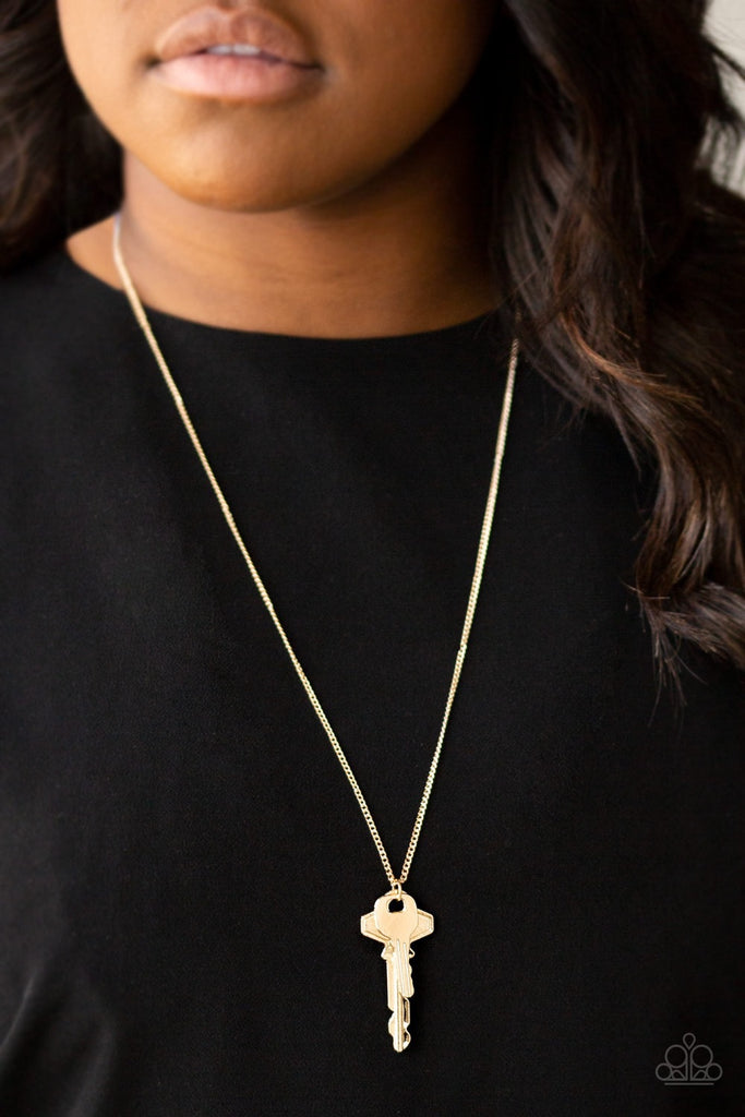 The Keynoter - Gold Necklace Paparazzi Accessories