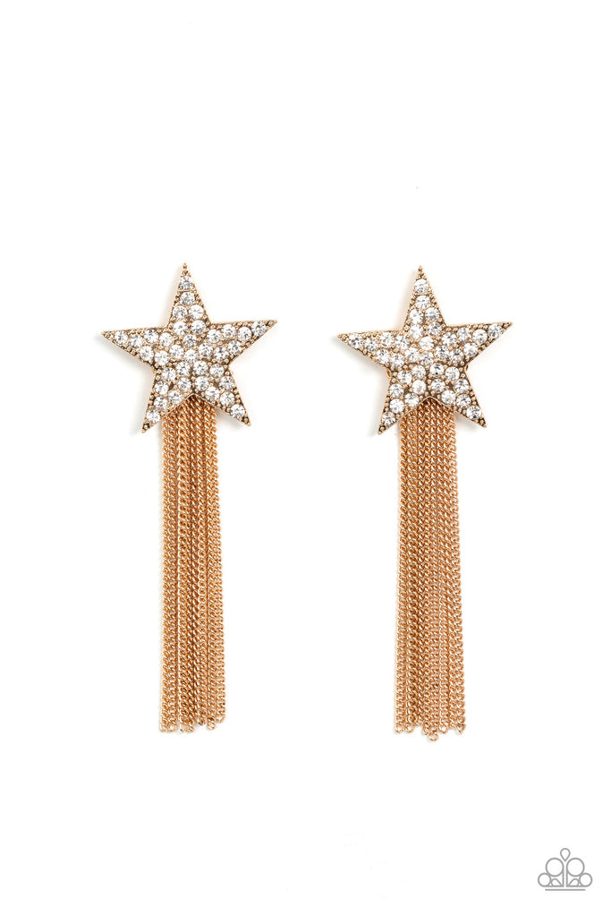 Superstar Solo - Gold Earring Paparazzi Accessories