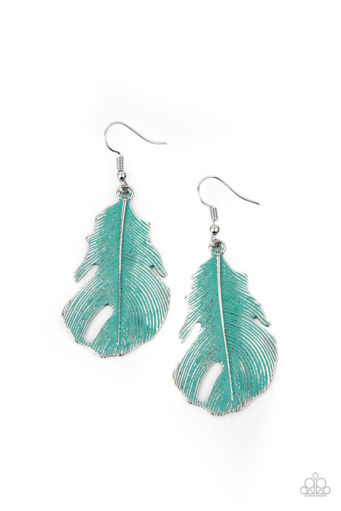 Heads QUILL Roll - Blue Earrings Paparazzi 
