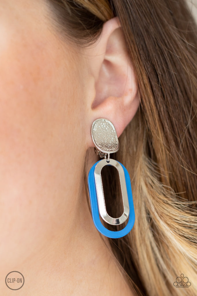 Melrose Mystery - Blue Earrings Paparazzi 