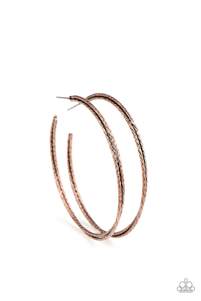 Curved Couture - Copper Hoop Earrings Paparazzi 