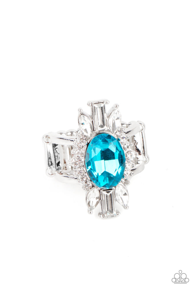 Icy Icon - Blue Ring- Paparazzi Accessories